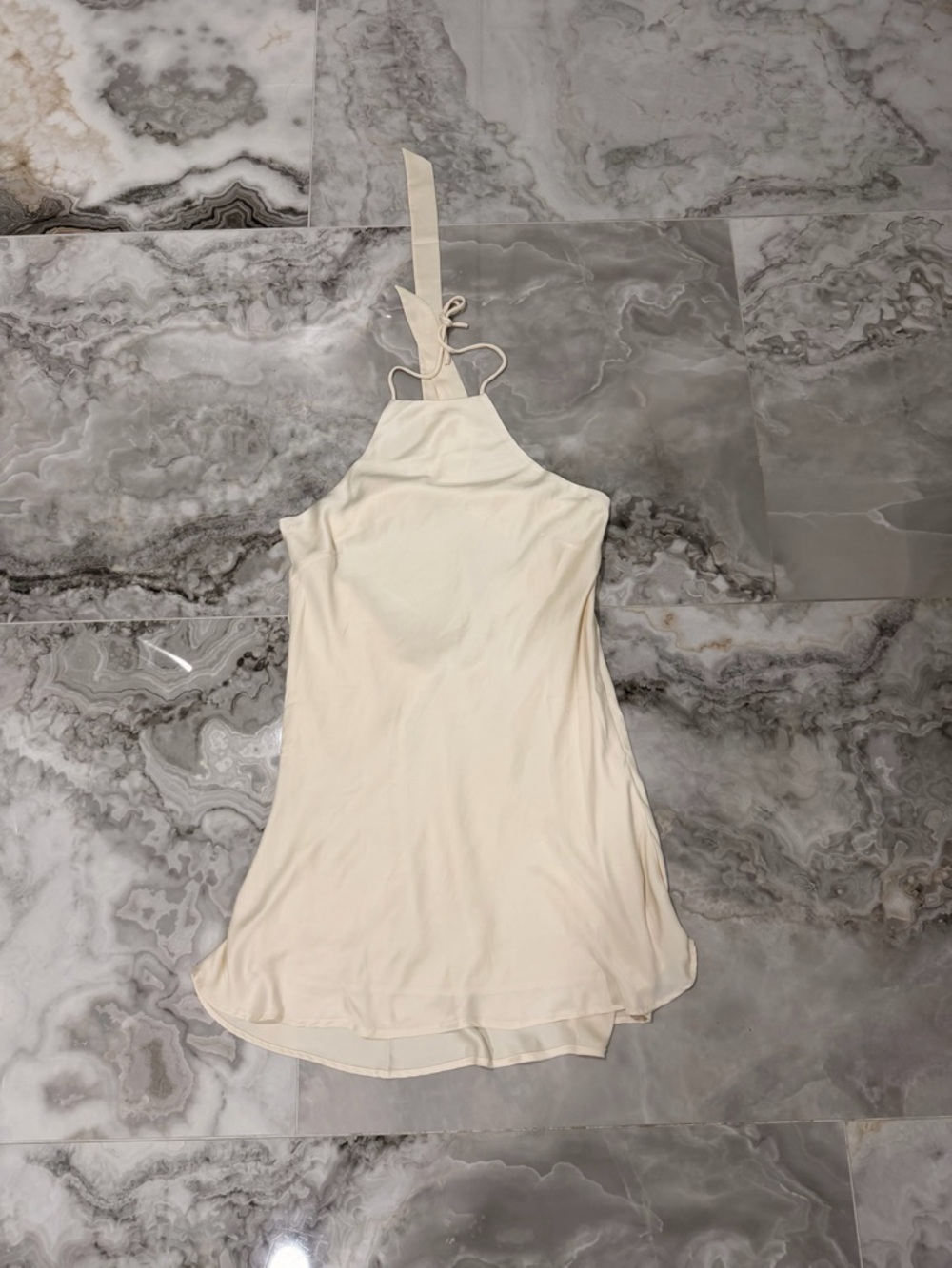 Meshki Cream Satin Halter Slip